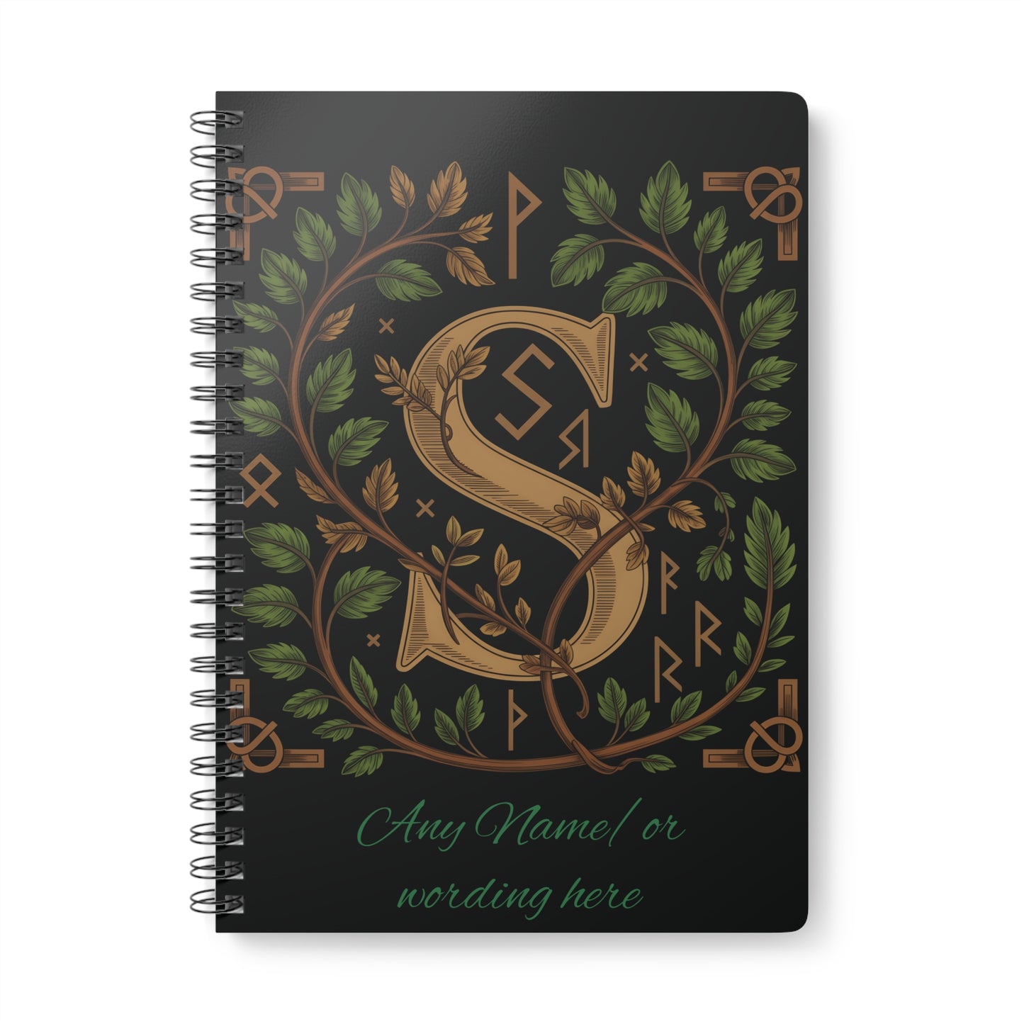 Personalized Norse Witchy Monogram A5 Notebook, Custom Journal.