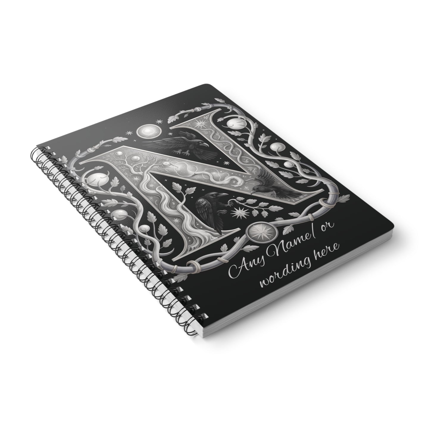 Personalized Norse Witchy Monogram A5 Notebook, Custom Journal.