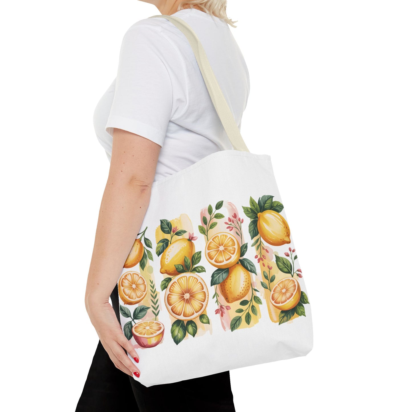 lemon tote bag, large grocery tote, alternative gifts