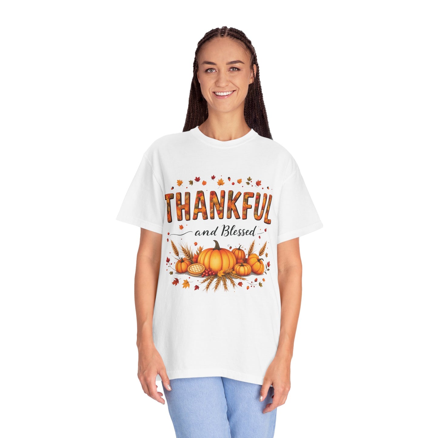 Thankful and Blessed T-Shirt, Fall Tee, Autumn Shirt, Thanksgiving Outfit, Gift for Friends and Family, Cozy Casual Wear