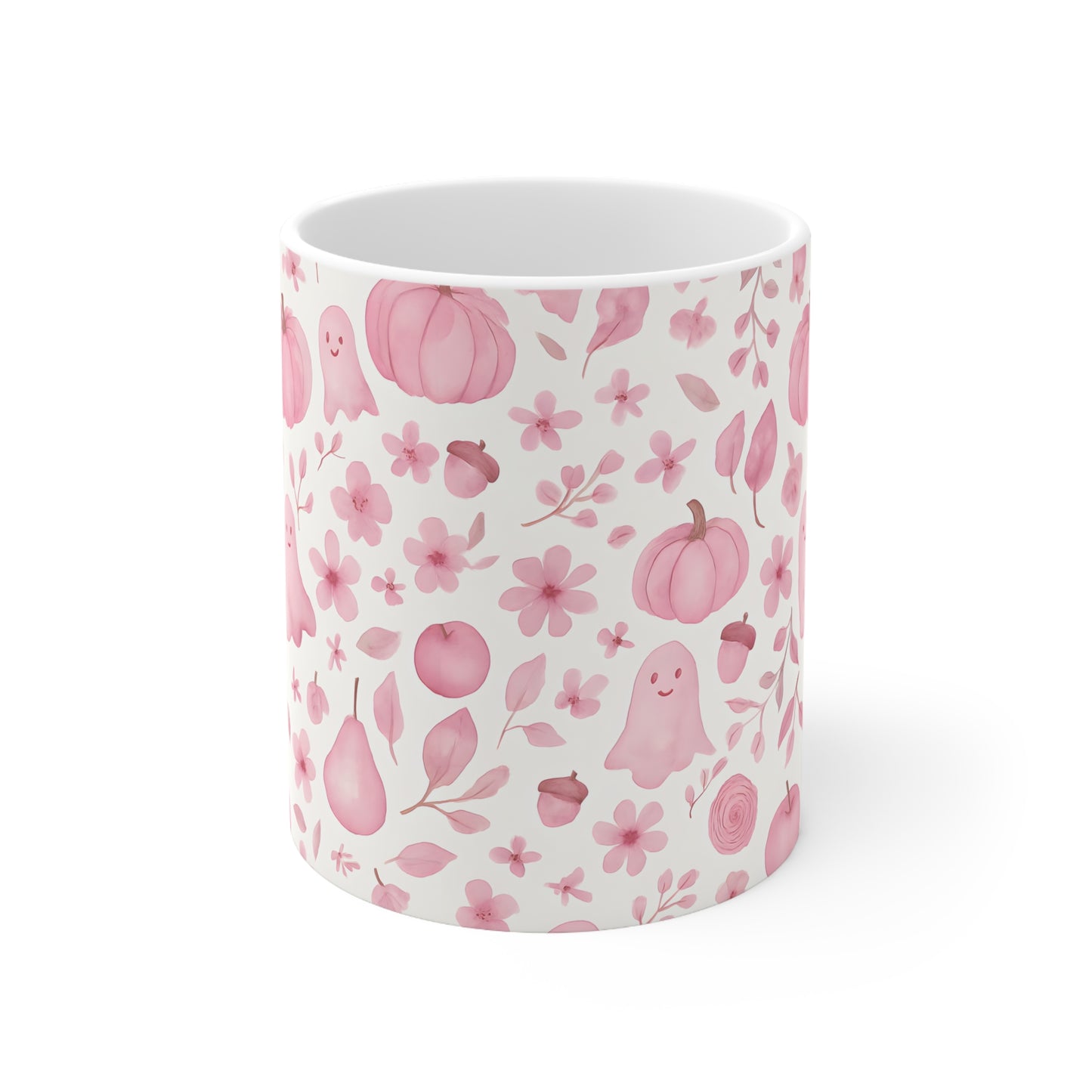 Pink Ghosty Pumpkin Mug, this cute ghost mug is your perfect companion for cozy autumn mornings.