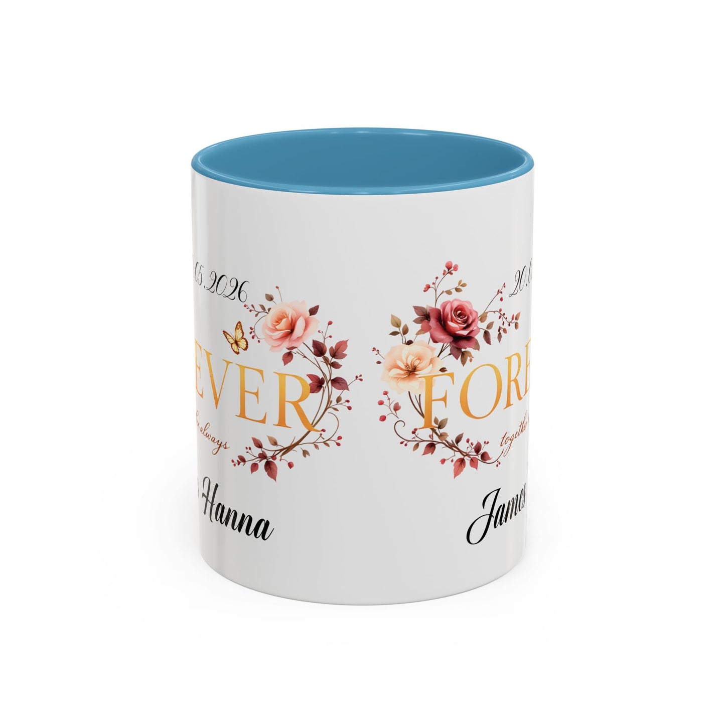 Custom wedding mug, valentines day gift, anniversary mug, bridal shower mug.