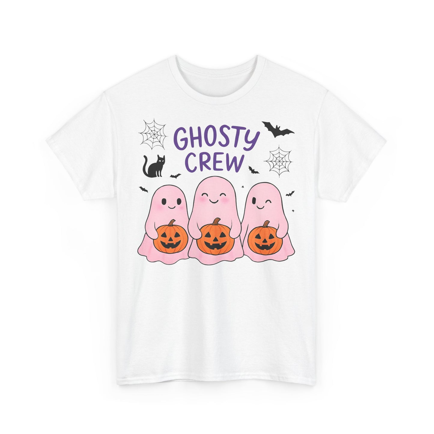 Ghosty Crew Halloween Tee, It’s great for spooky season gatherings, casual outings, or simply lounging at home with friends