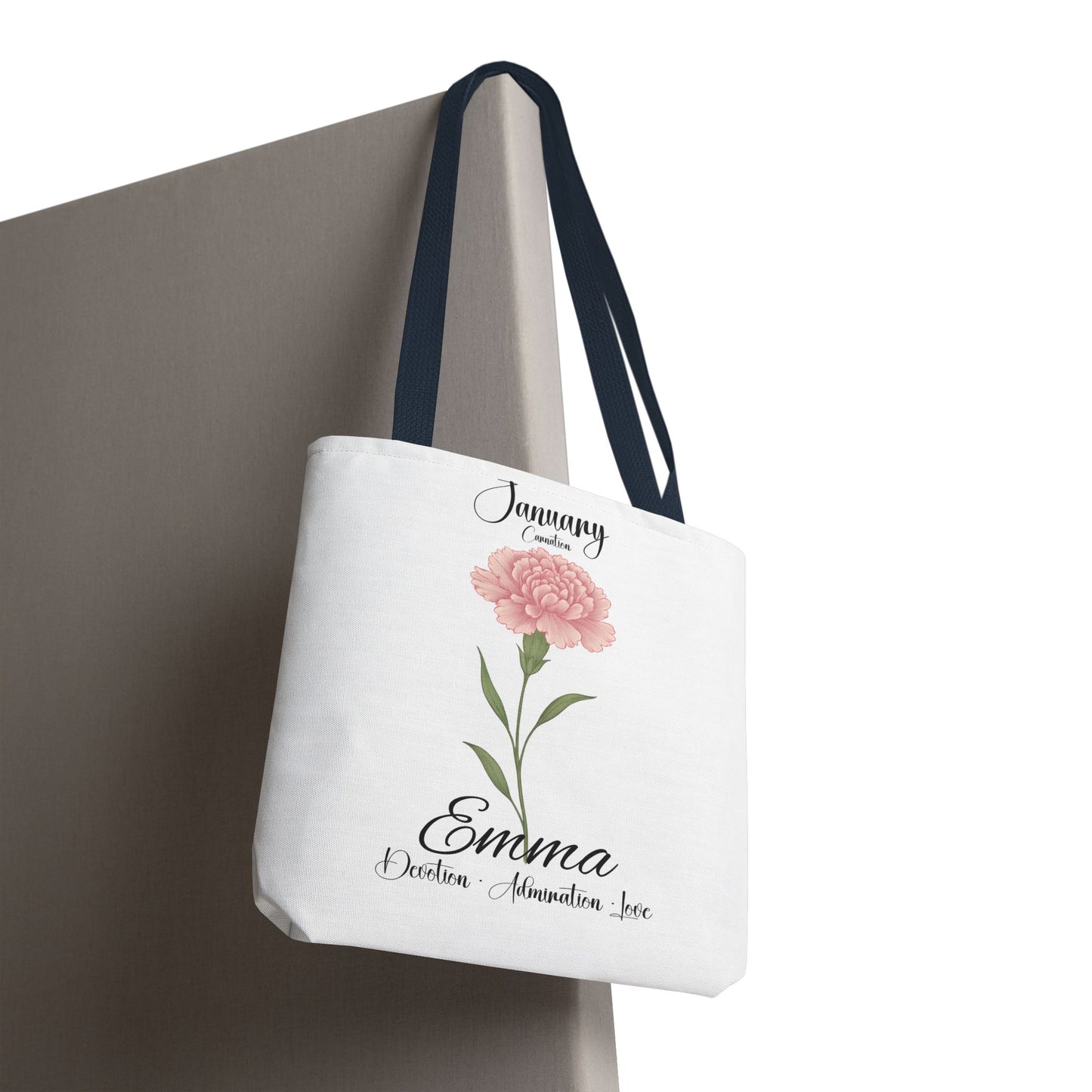 Personlized Birth Month Flower Tote Bag, Botanical Aesthetic Canvas Tote Bag, Bestfriend Gift