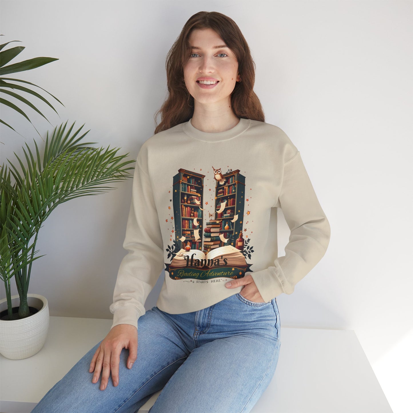 Personalized Book Lover Sweatshirt,Custom Name Reading Adventure Gift, Cozy Bookish Sweater, Reading Nook Aesthetic Pullover,bookworm gifts
