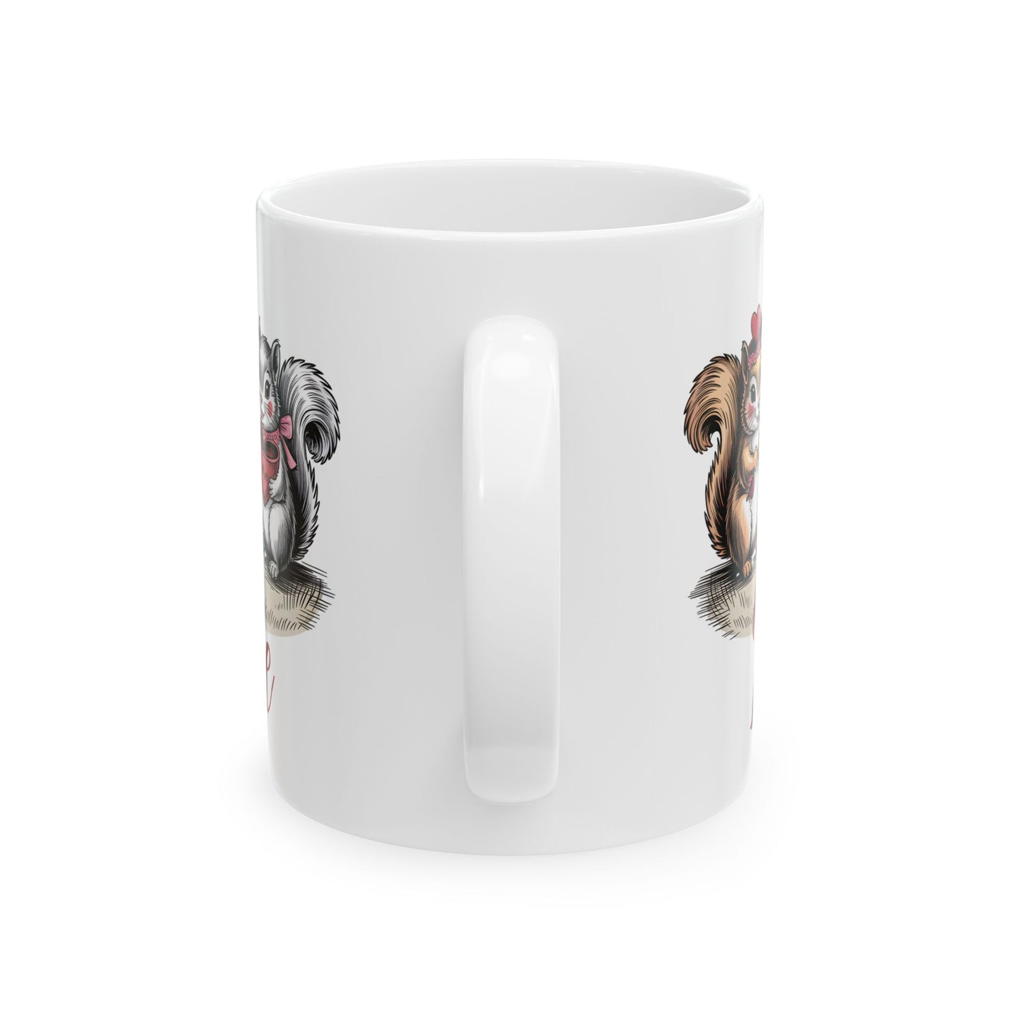 Personalized Squirrel Mug | Cute Valentine Mug | Custom Name Cup | Woodland Animal Gift