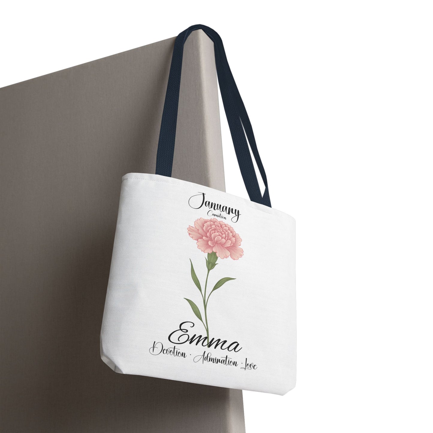 Personlized Birth Month Flower Tote Bag, Botanical Aesthetic Canvas Tote Bag, Bestfriend Gift