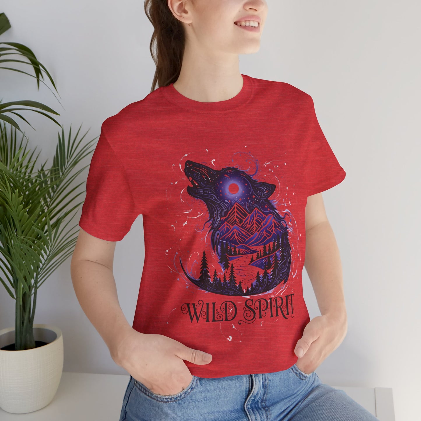 Wild Spirit Wolf Tee - Unisex, wildlife shirt, Gothic Streetwear, Alternative Clothing.