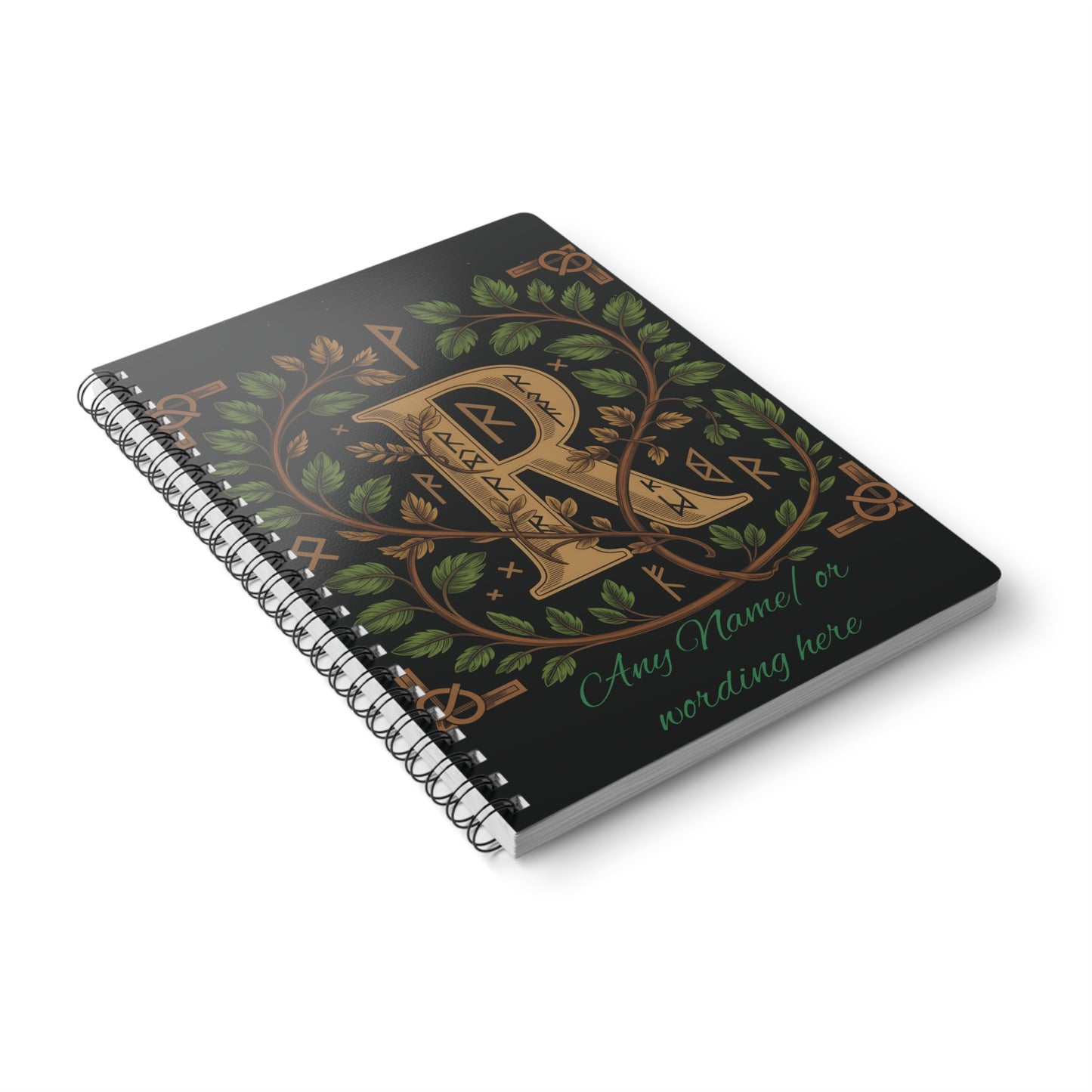 Personalized Norse Witchy Monogram A5 Notebook, Custom Journal,Monogram Notebook, Grimoire Journal, Book Of Shadows, Viking Grimoire Journal