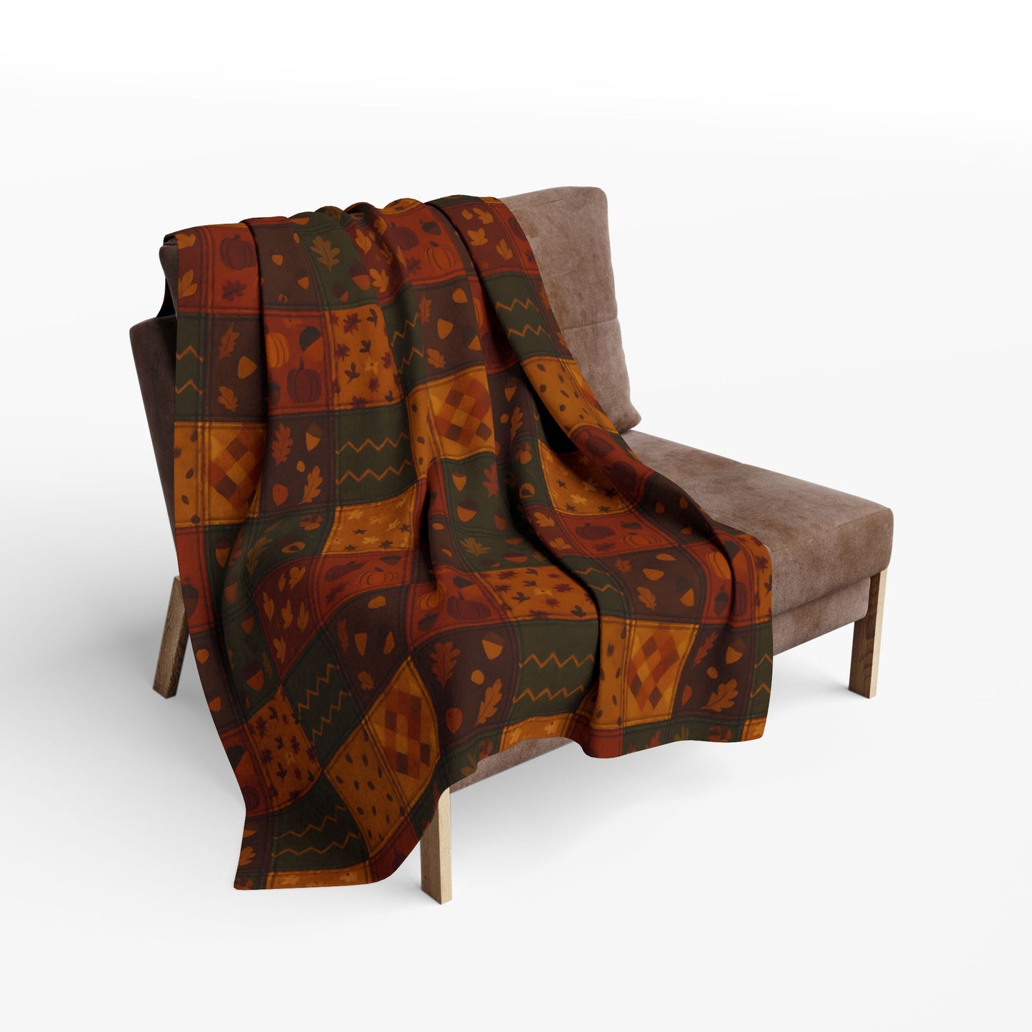 Cozy Autumnal Plaid Blanket, This thick blanket, with its rich blend of fall hues, adds a touch of sophistication to any autumnal home decor. Decor,