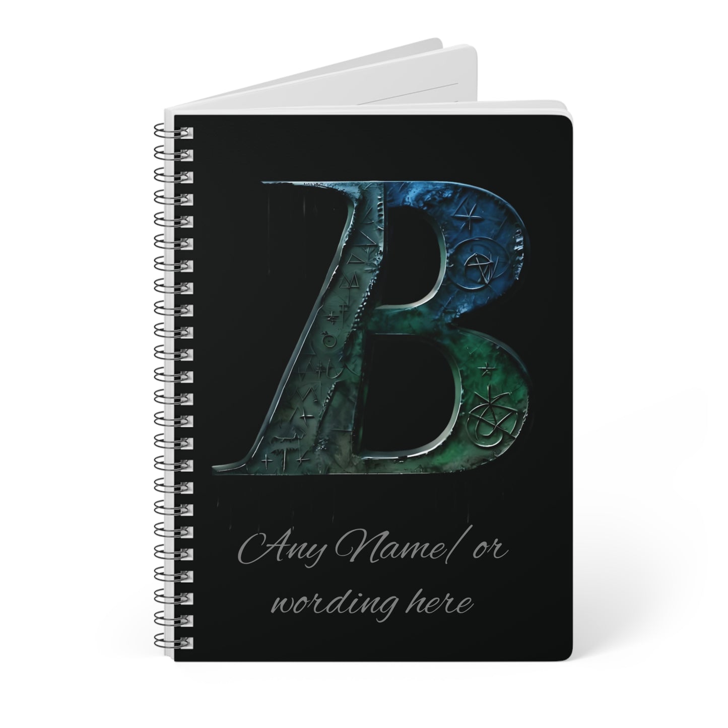 Personalized Norse Witchy Monogram A5 Notebook, Custom Journal,Monogram Notebook, Grimoire Journal, Book Of Shadows, Viking Grimoire Journal
