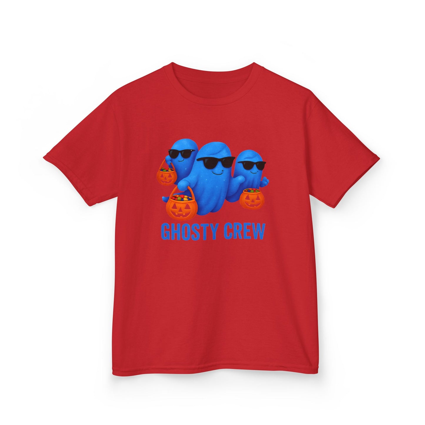  Kids Ghost Tee, Halloween Ghosty Crew Shirt
