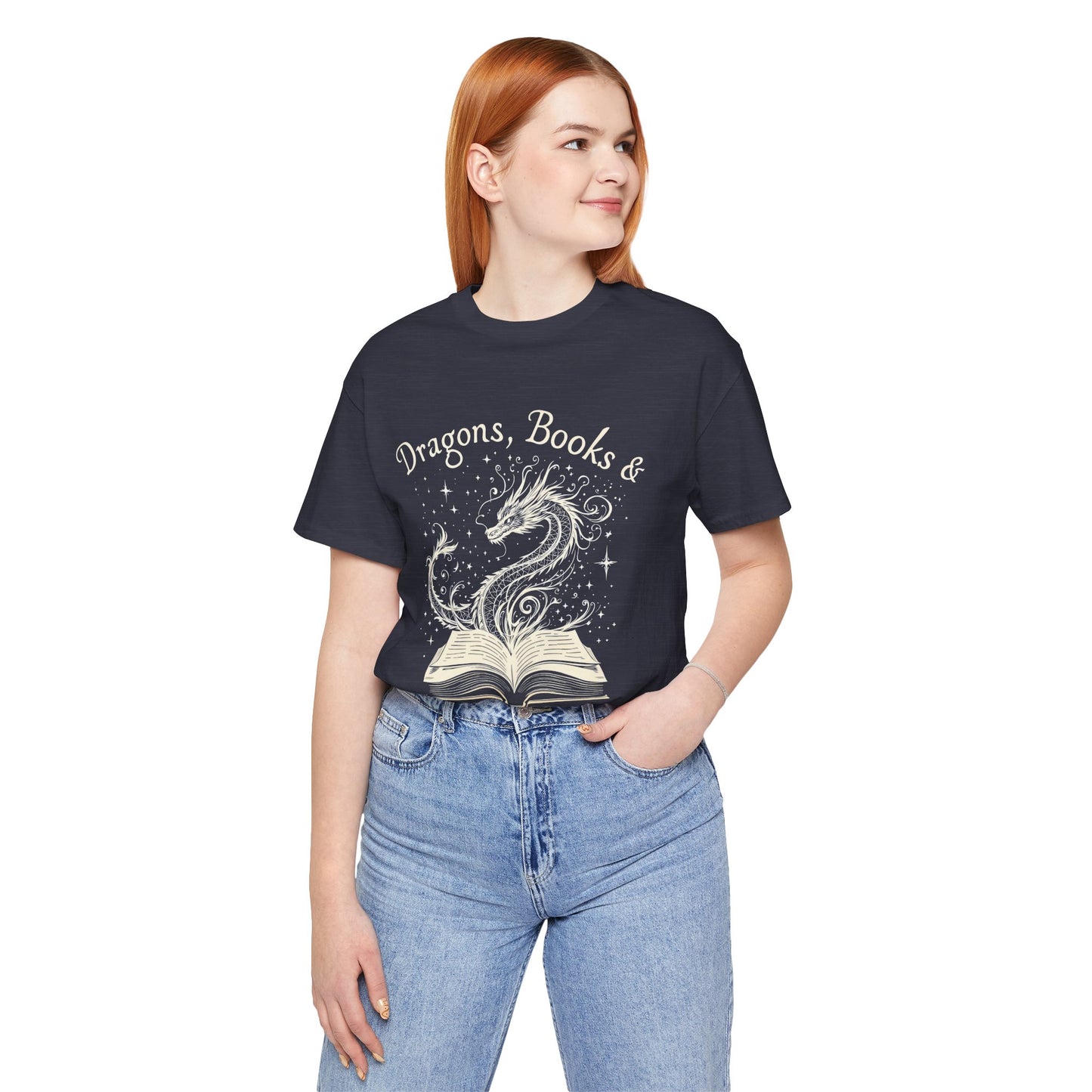 Book Lover Gift T-Shirt | Fantasy Reader Tee | Dragon Reading Shirt | Booktok Merch | Bibliophile Gift