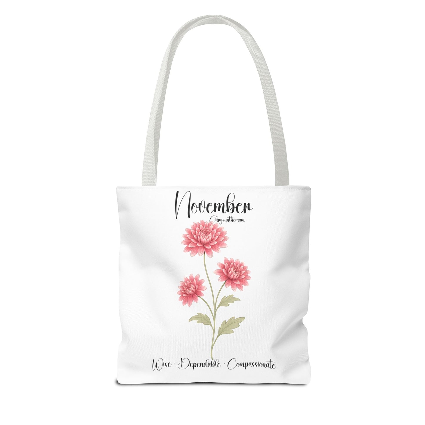 Personlized Birth Month Flower Tote Bag, Botanical Aesthetic Canvas Tote Bag, Bestfriend Gift