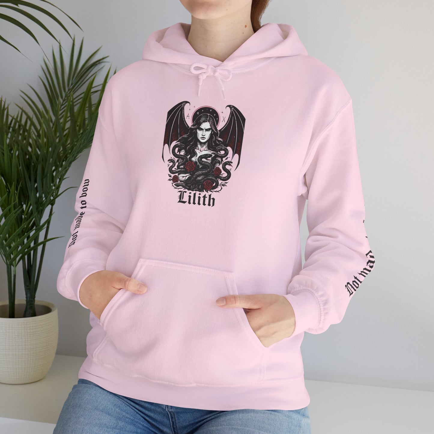 Goddess Lilith Graphic Hoodie, is a perfect blend of gothic clothes and witchy clothes, making it a must-have for those who celebrate the pagan lifestyle.