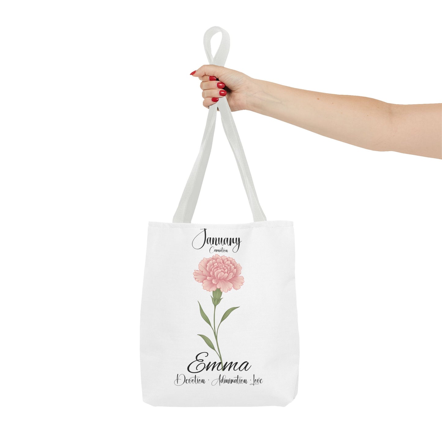 Personlized Birth Month Flower Tote Bag, Botanical Aesthetic Canvas Tote Bag, Bestfriend Gift