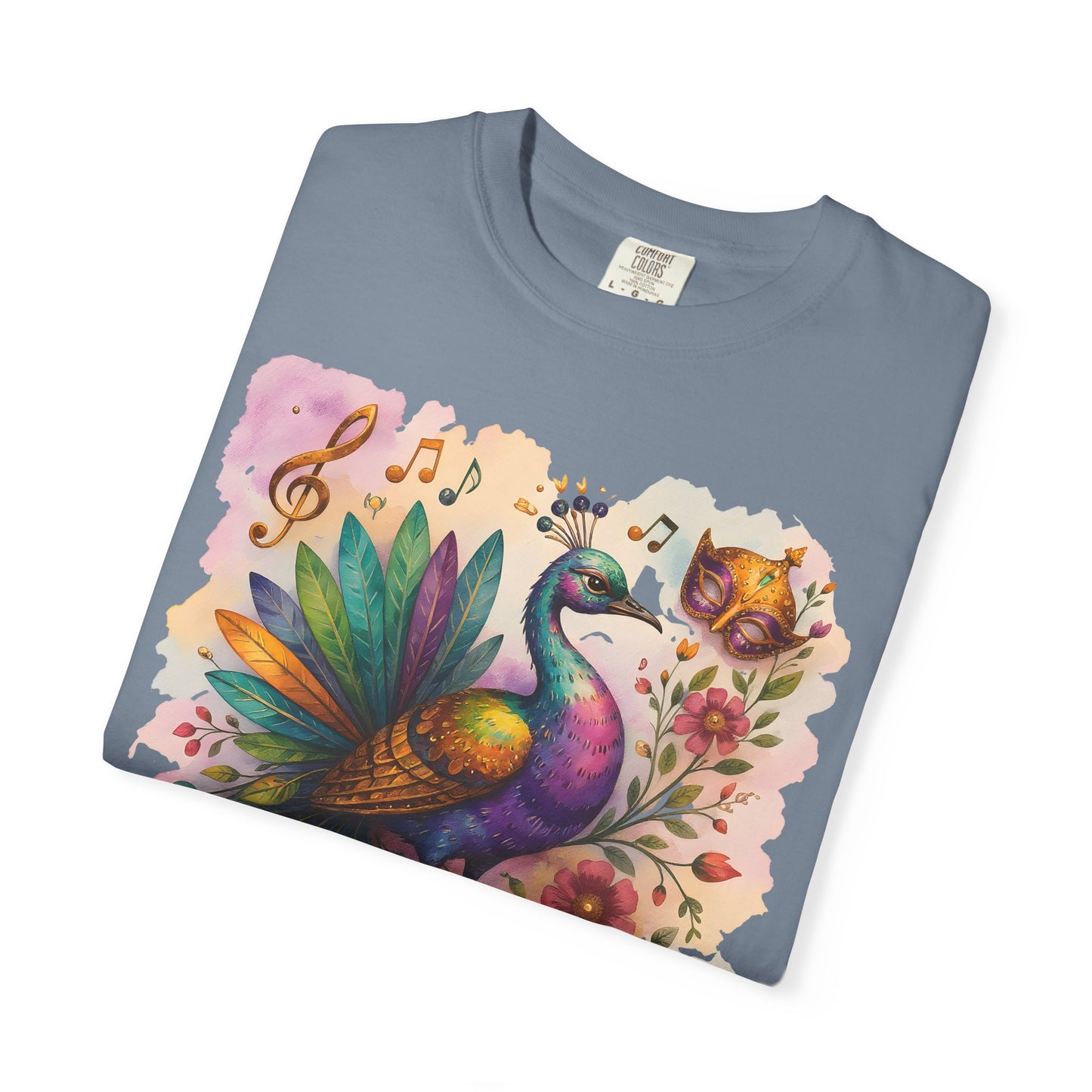 Mardi Gras tshirt, Peacock shirt,  carnival outfit, festival apparel, women's Mardi Gras, vibrant festival top