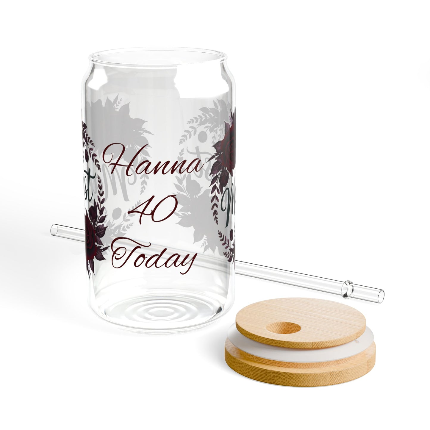 Personalized Manifest Glass Can | Witchy Glam Tumbler with Lid & Straw | Custom Name Manifestation Cup | Dark Feminine Gift for Her