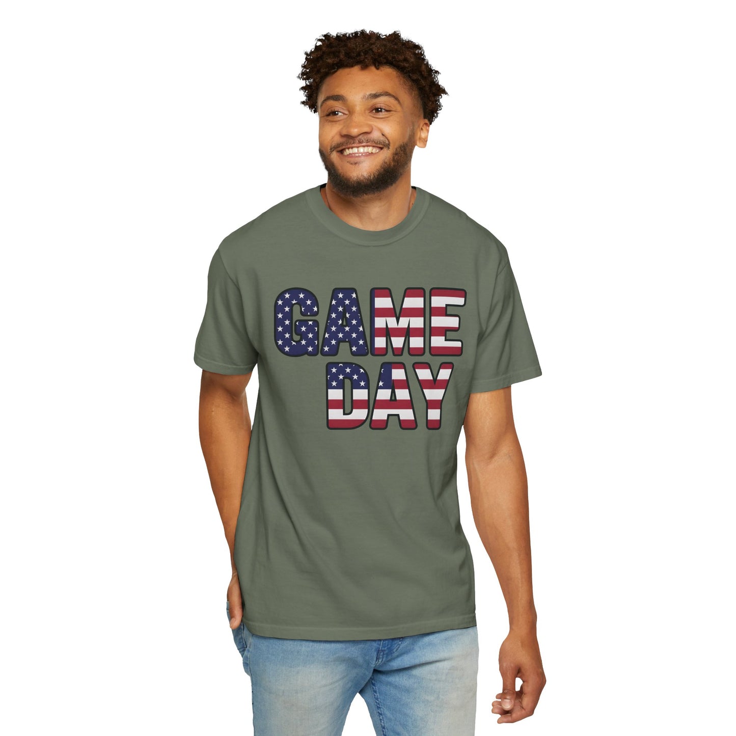American Flag GAME DAY T-Shirt | Patriotic Sports Fan Tee