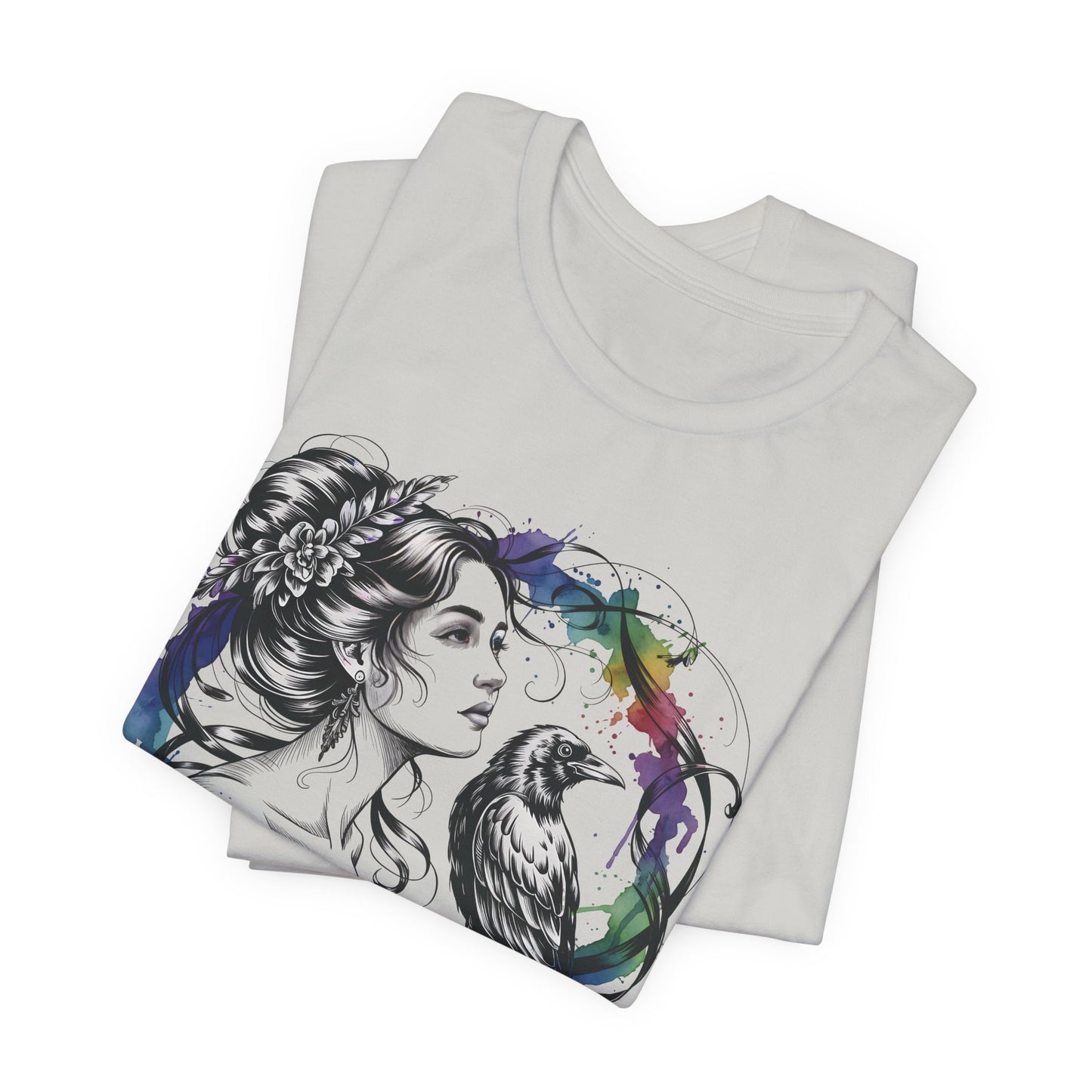 Raven Tee, goddessshirt, festival tshirt, witchy gift for her.