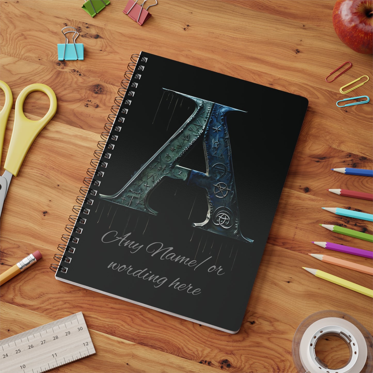 Personalized Norse Witchy Monogram A5 Notebook, Custom Journal.