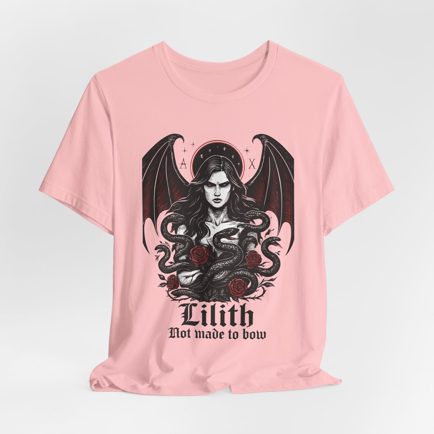 Goddess Lilith Graphic T-shirt, Whether you're drawn to witchy things or simply love the Lilith goddess, this piece adds a touch of mystery and power to your wardrobe.