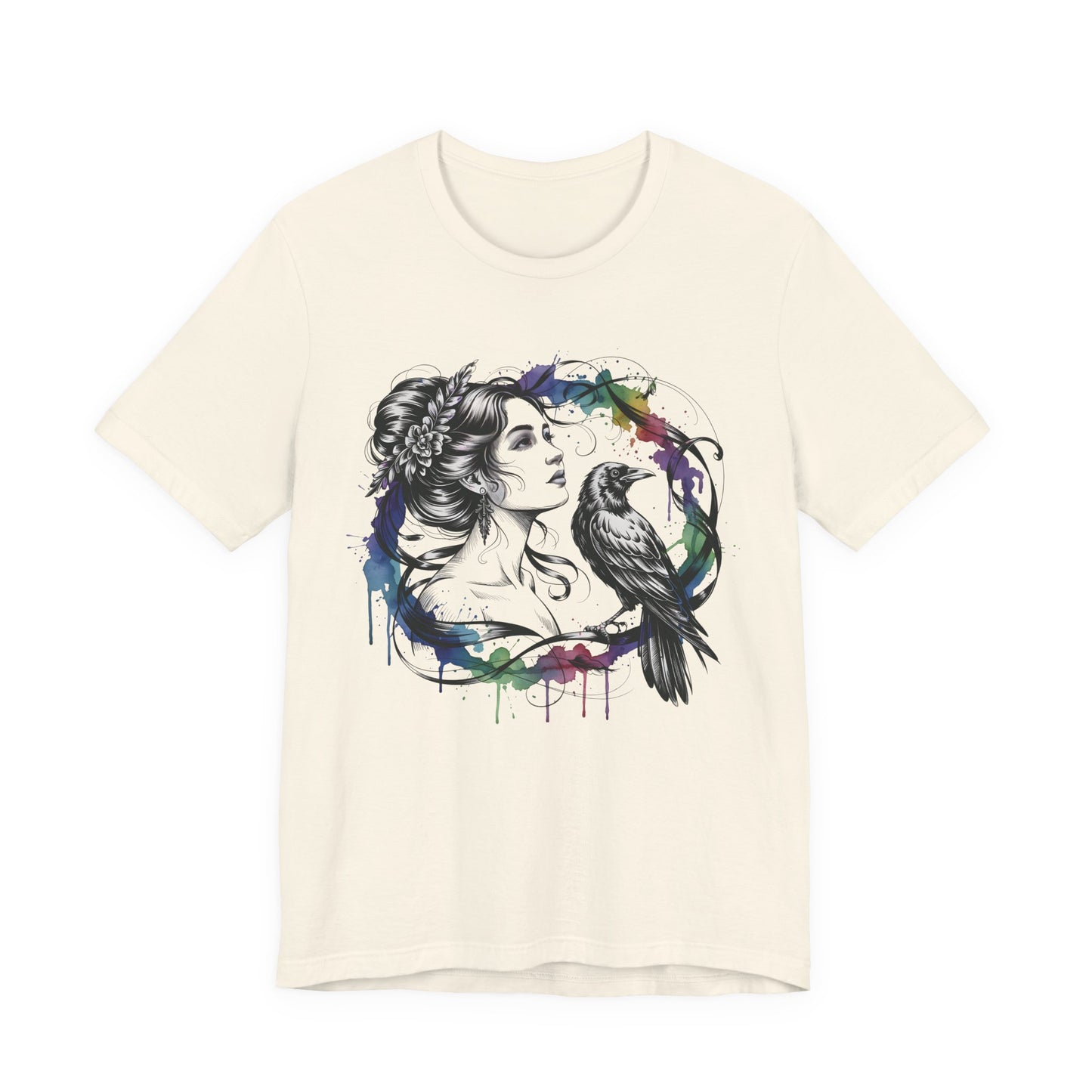 Raven Tee, goddessshirt, festival tshirt, witchy gift for her.