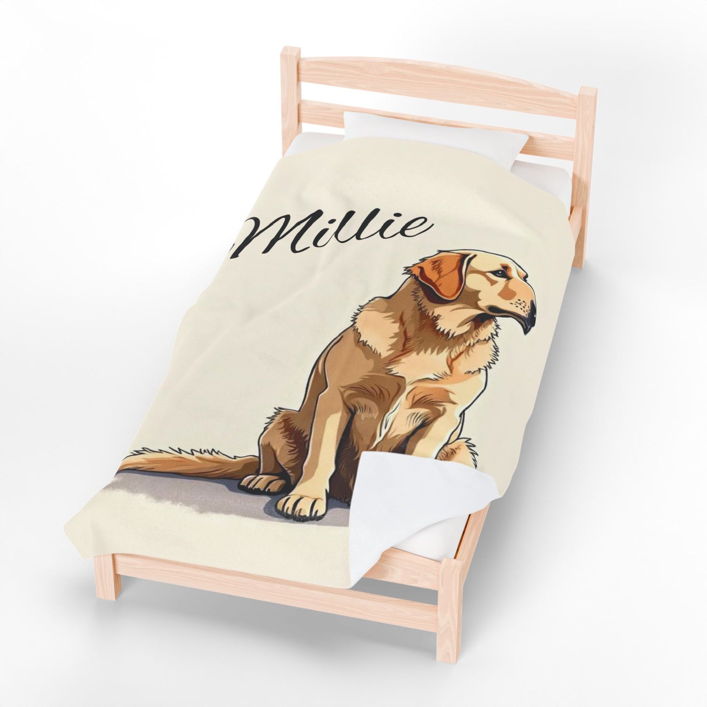 Personalized Dog Blanket | Pet Name Fleece Blanket | Golden Retriever Gift