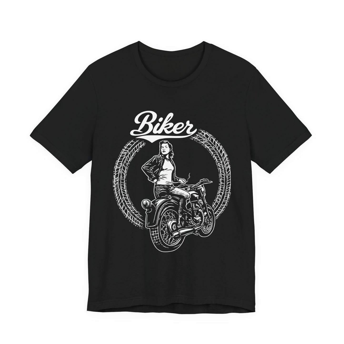 Biker Tshirt, Motorcycle Tee, This Motorcycle Tee is crafted with a striking Motorcycle Design, perfect for the empowered Female Biker.