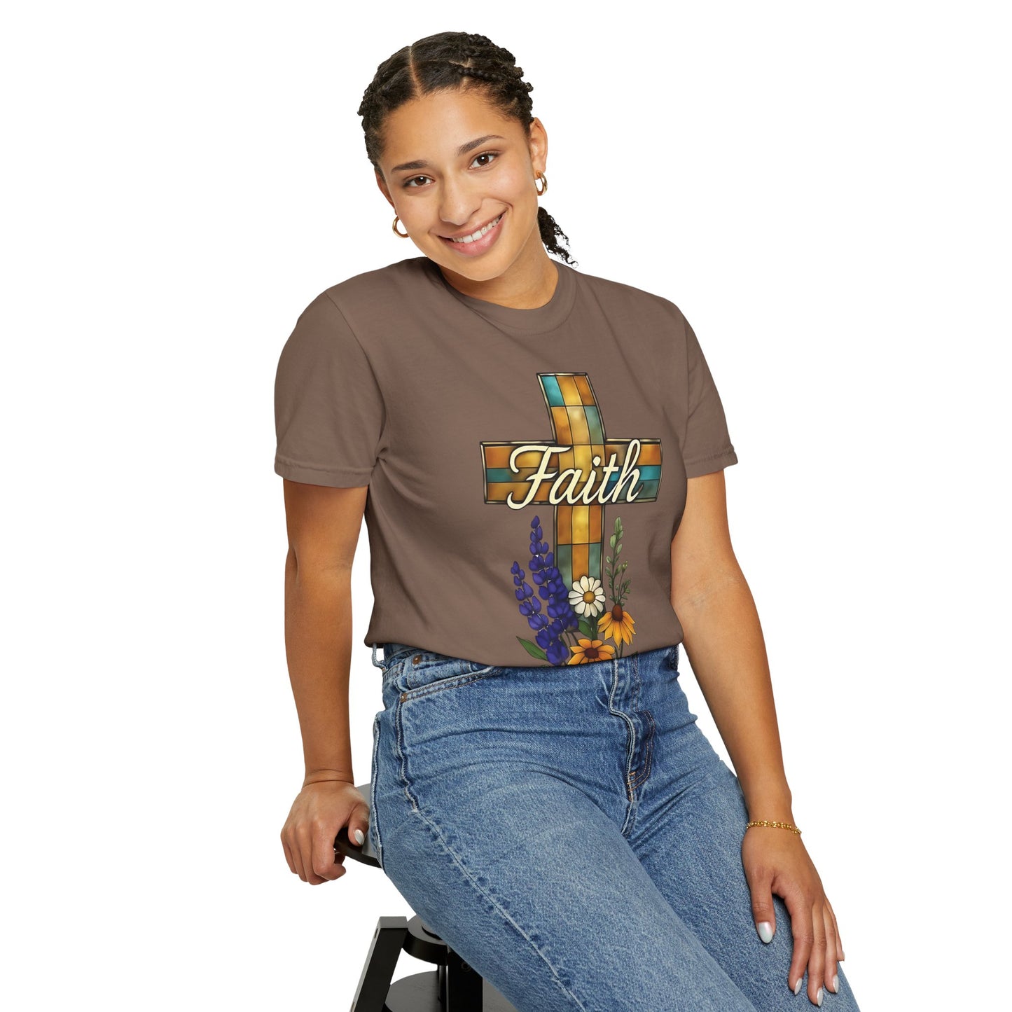 Christianity Faith Cross Comfort Colors T-shirt, Christianity gift or elevating your own collection of Christian merch, this shirt is a testament to the belief that God is good.