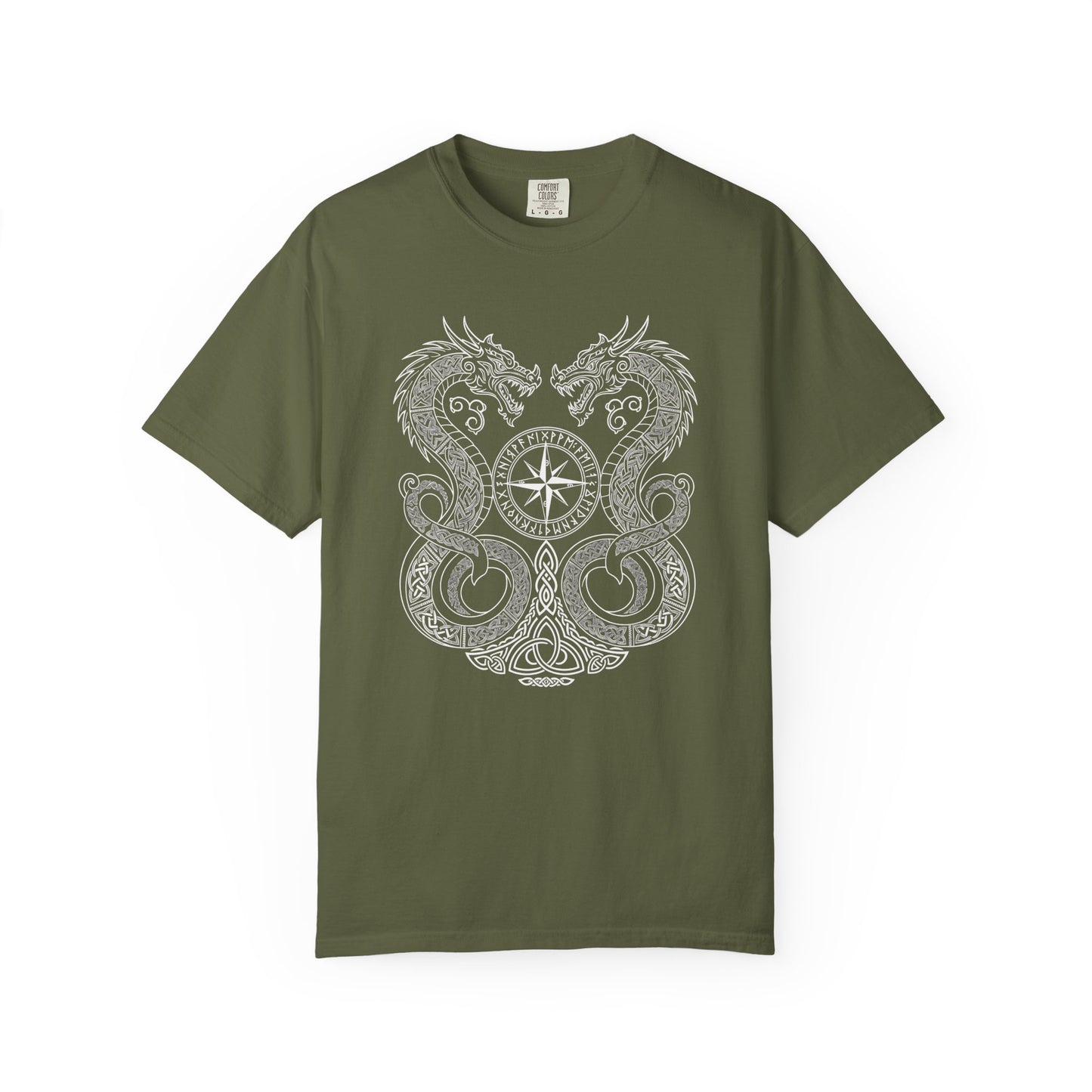 Nordic dragon compass shirt, pagan clothing, comfort colors