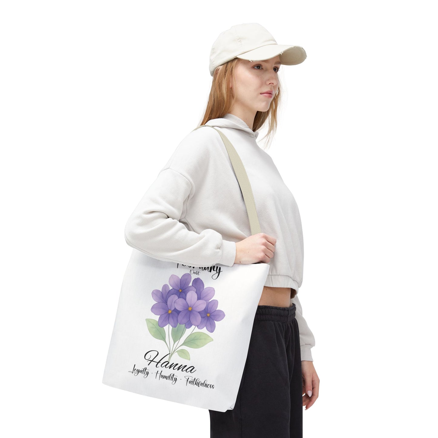 Personalized  floral gift tote bag for her, birth month flower, milestone birthdays, bestfriend gift.