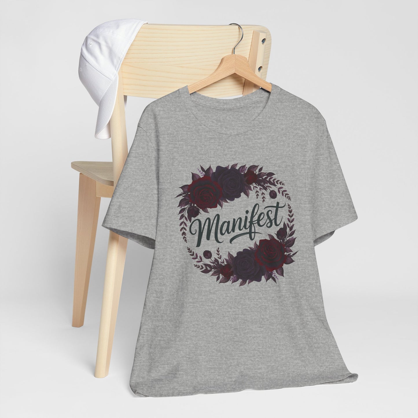 Manifest Witchy T-Shirt | Dark Feminine Floral Shirt | Witchy Glam Manifestation Tee | Spiritual Goddess Moon Graphic Top