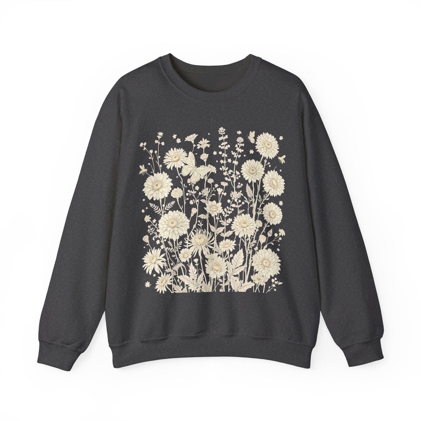 Floral Sweatshirt | Boho Wildflower Long Sleeve |  Wild Flowers Sweatshirt