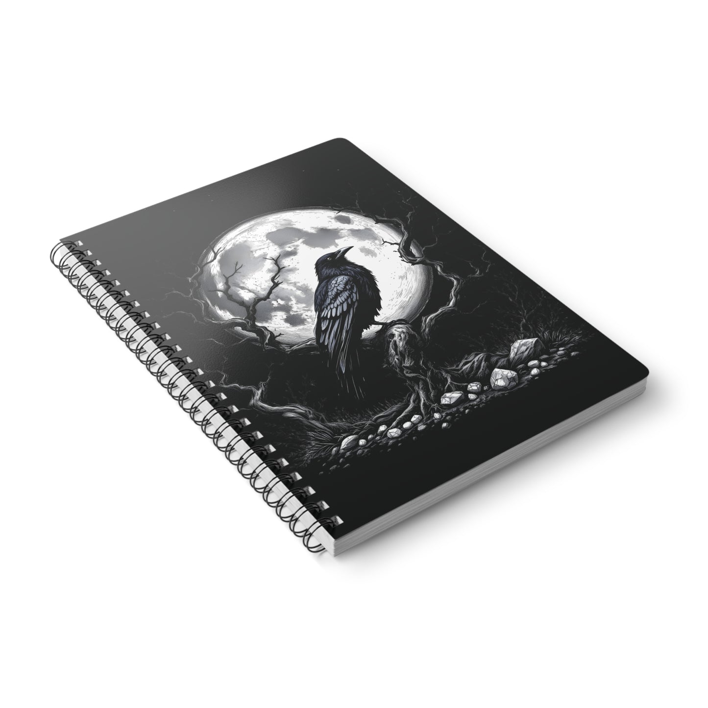 Moonlit Raven Gothic Witchy Notebook, Grimoire Journal, Raven Notebook, Witchy Journal,Whimsigoth Style,Gothic Journal,Spell Book,raven gift