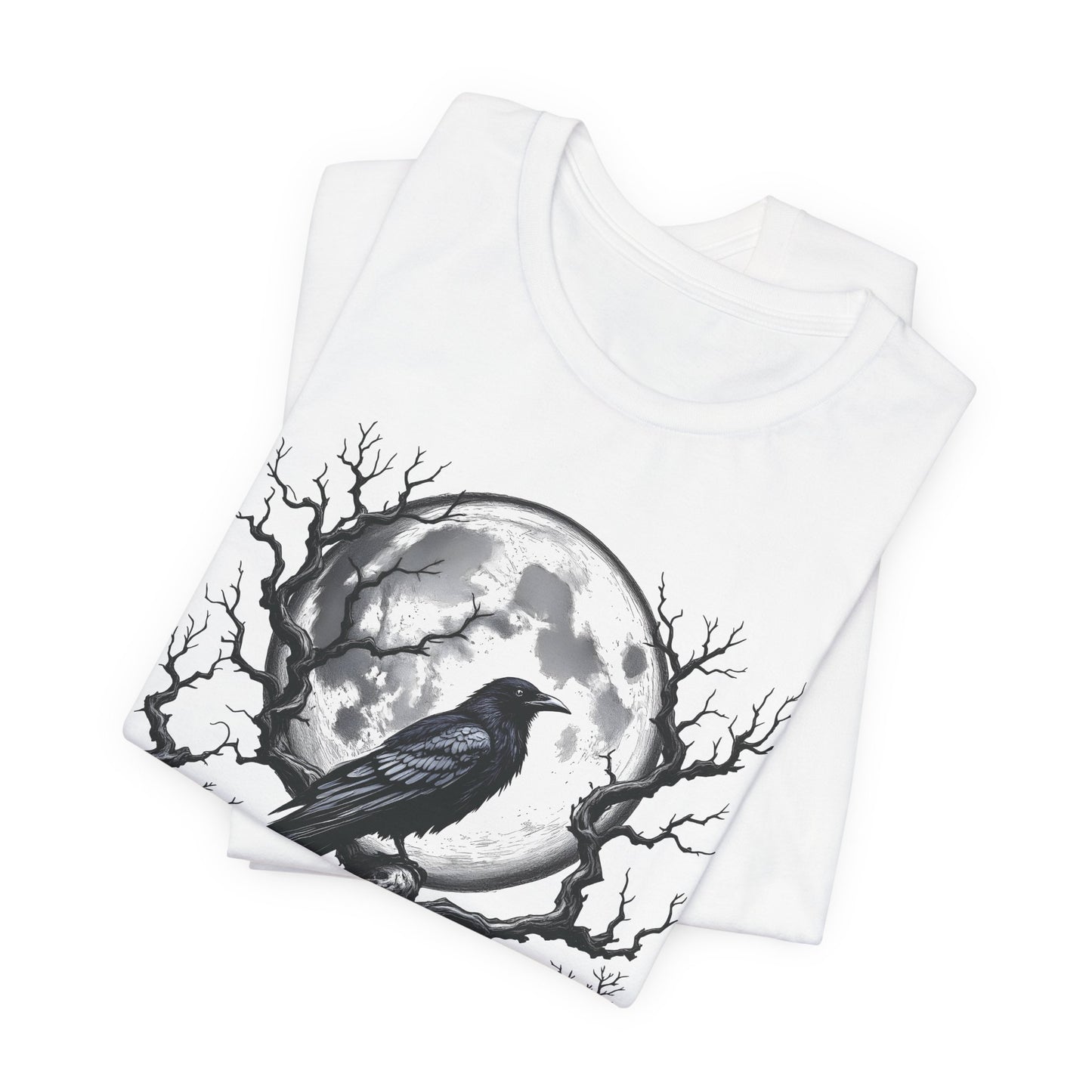 Moonlit Raven Shirt, Raven T Shirt, Black Crow Tee, Crows T Shirt, Pagan Shirt.