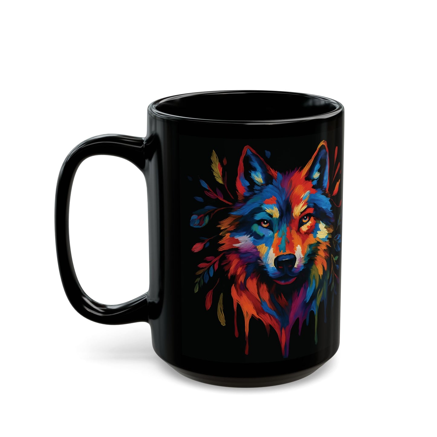 Wolf Coffee Mug | Colorful Watercolor Wolf Art Mug | Wolves Mug Gift |