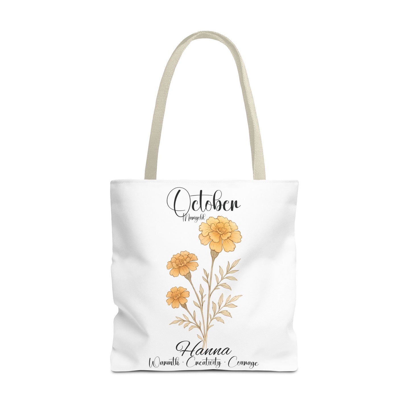 Personalized floral gift tote bag for her, birth month flower, milestone birthdays, bestfriend gift.