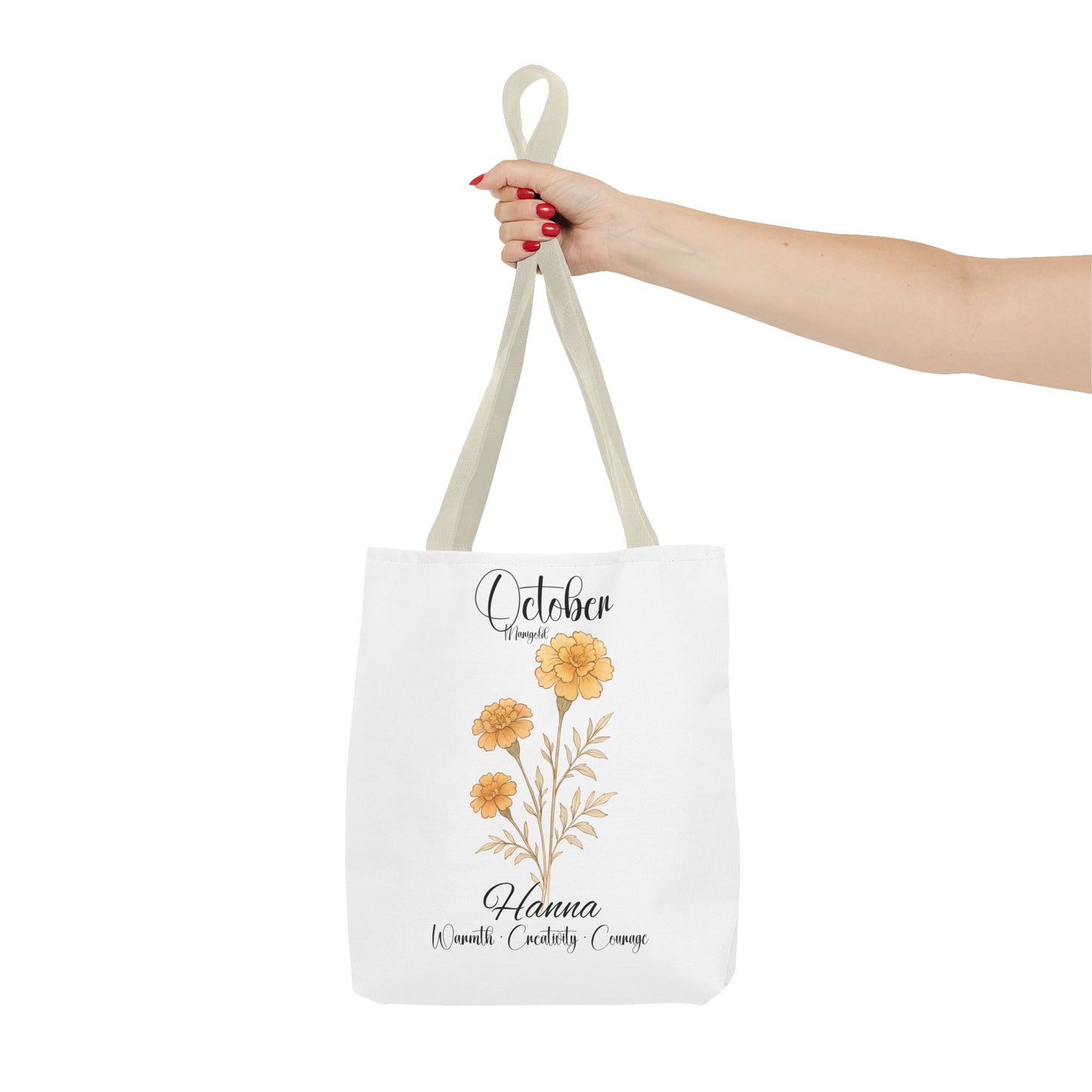 Personalized floral gift tote bag for her, birth month flower, milestone birthdays, bestfriend gift.