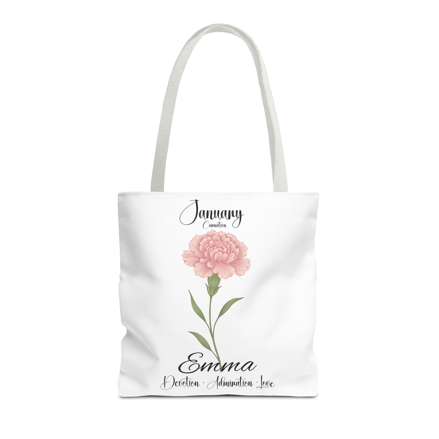 Personlized Birth Month Flower Tote Bag, Botanical Aesthetic Canvas Tote Bag, Bestfriend Gift