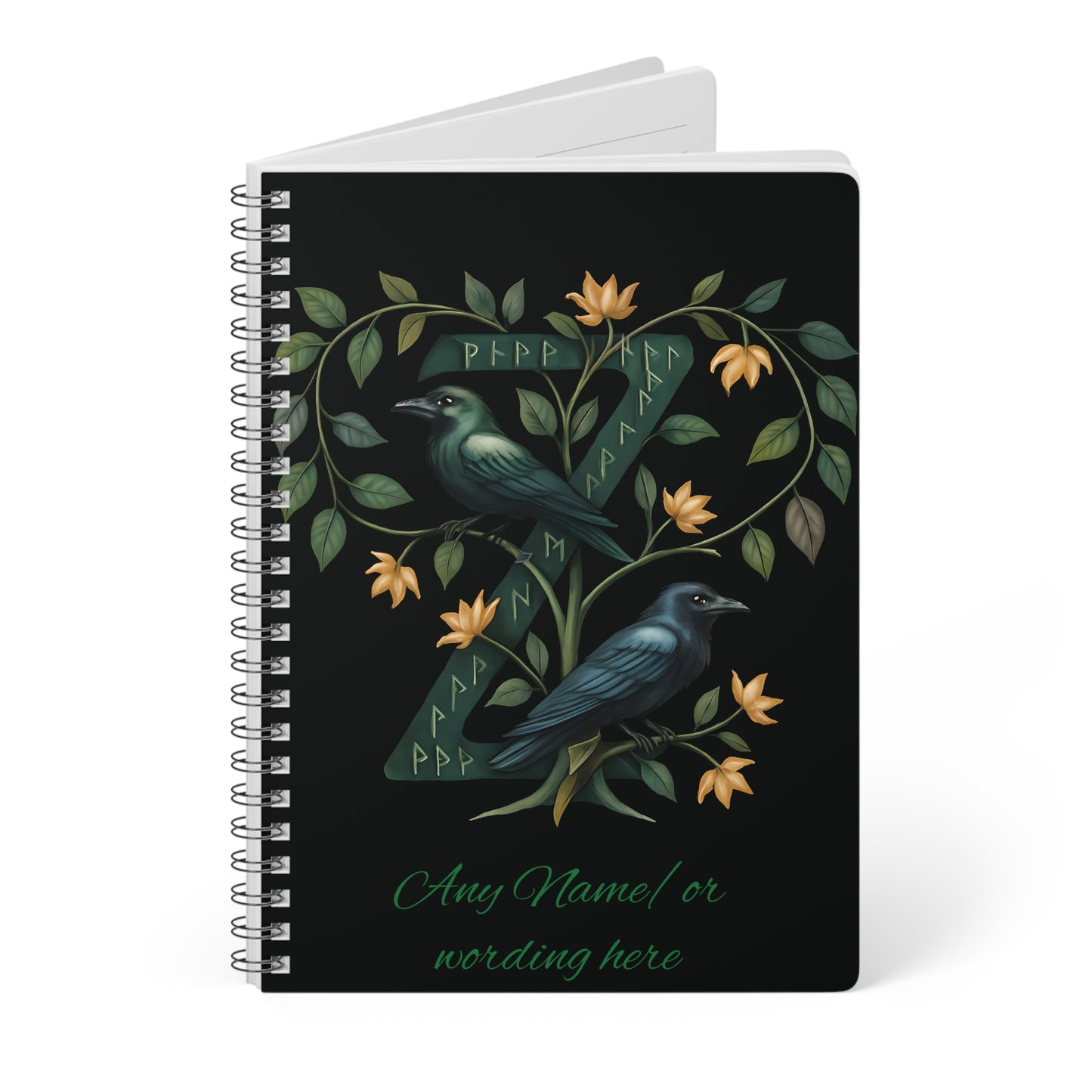 Personalized Norse Witchy Monogram A5 Notebook, Custom Journal, Monogram  Letter "Z" Notebook.