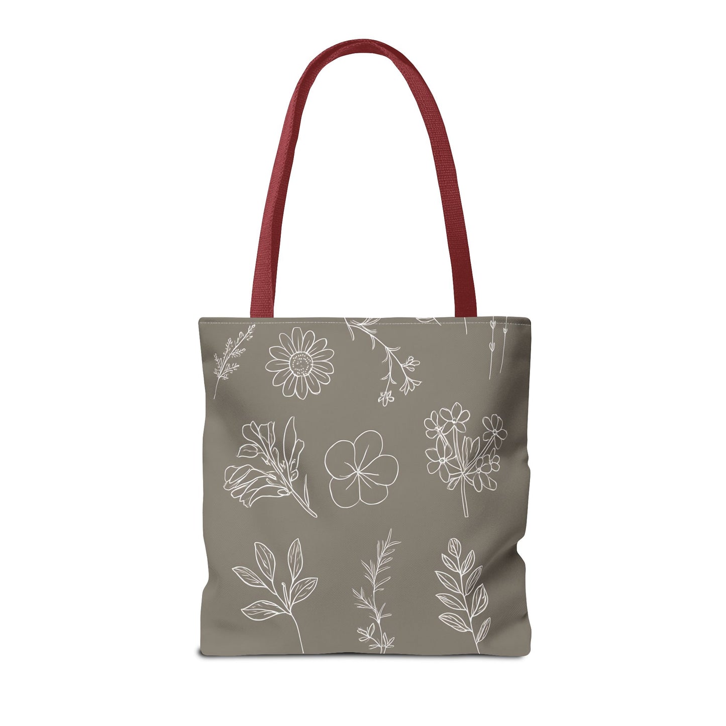 Floral Tote Bag, hand drawn vintage flowers