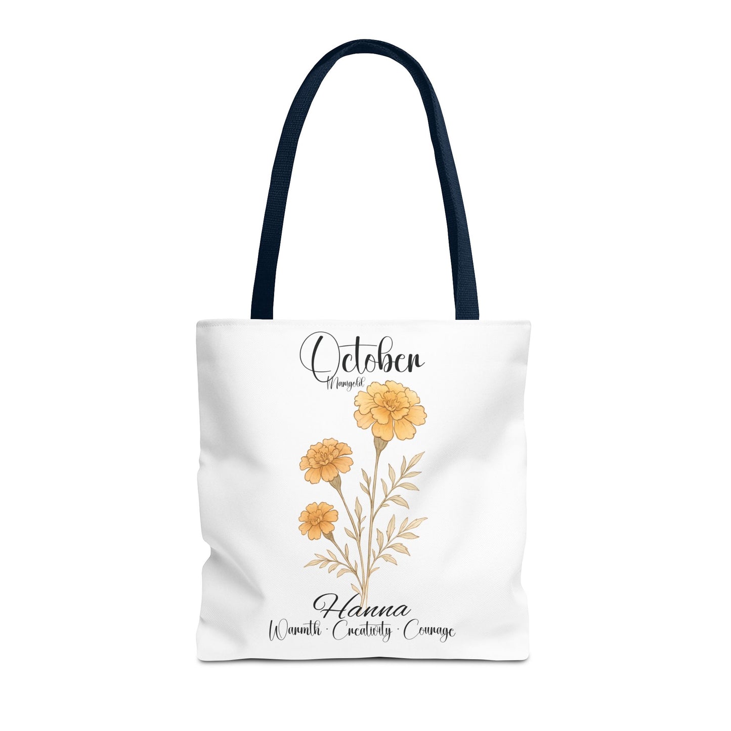 Personalized floral gift tote bag for her, birth month flower, milestone birthdays, bestfriend gift.