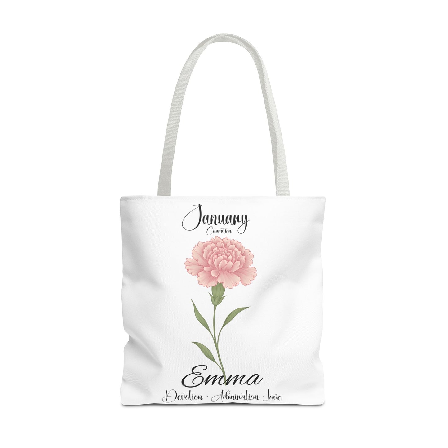 Personlized Birth Month Flower Tote Bag, Botanical Aesthetic Canvas Tote Bag, Bestfriend Gift