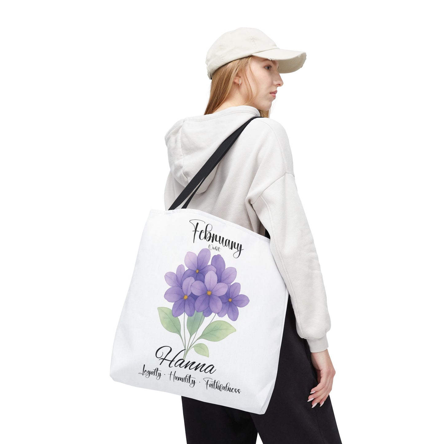 Personalized  floral gift tote bag for her, birth month flower, milestone birthdays, bestfriend gift.