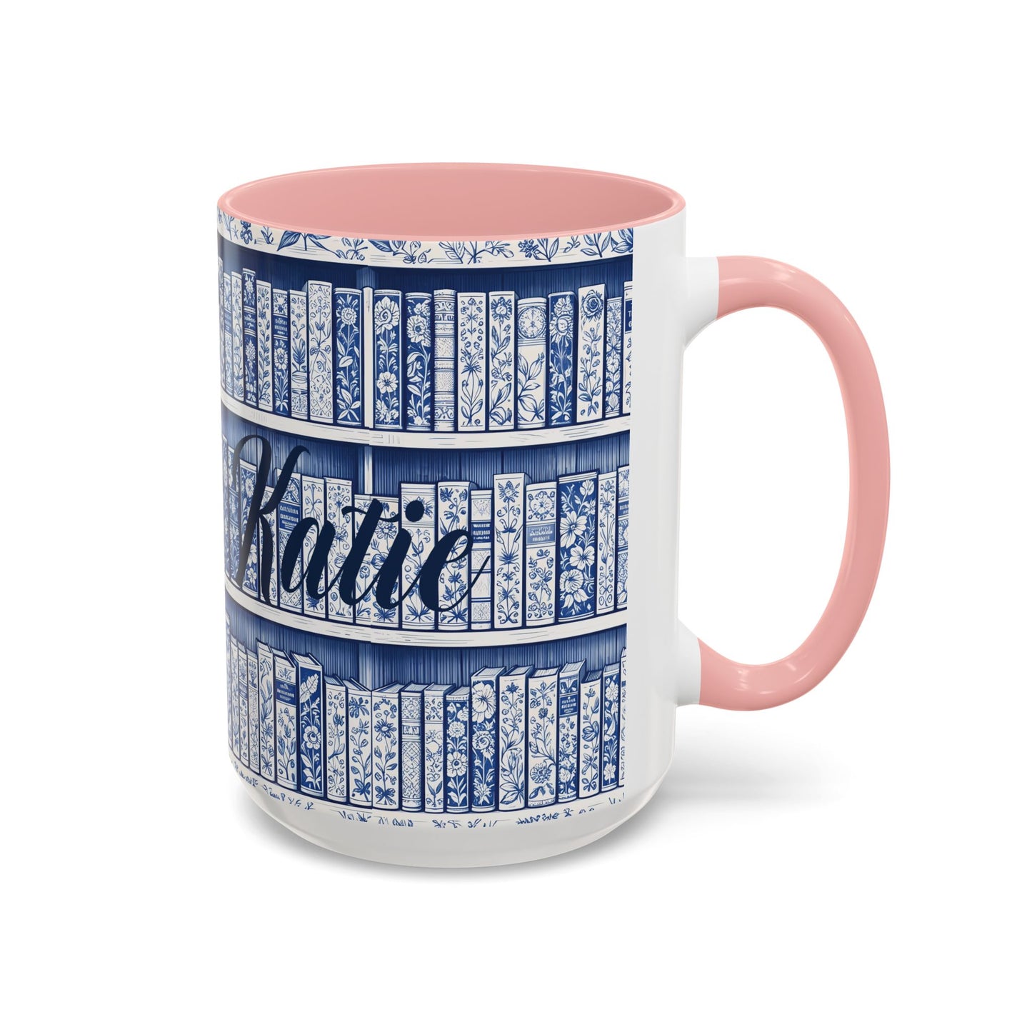 Personalized floral coffee cup, cozy reading bookish gift, book lover birthday gift.