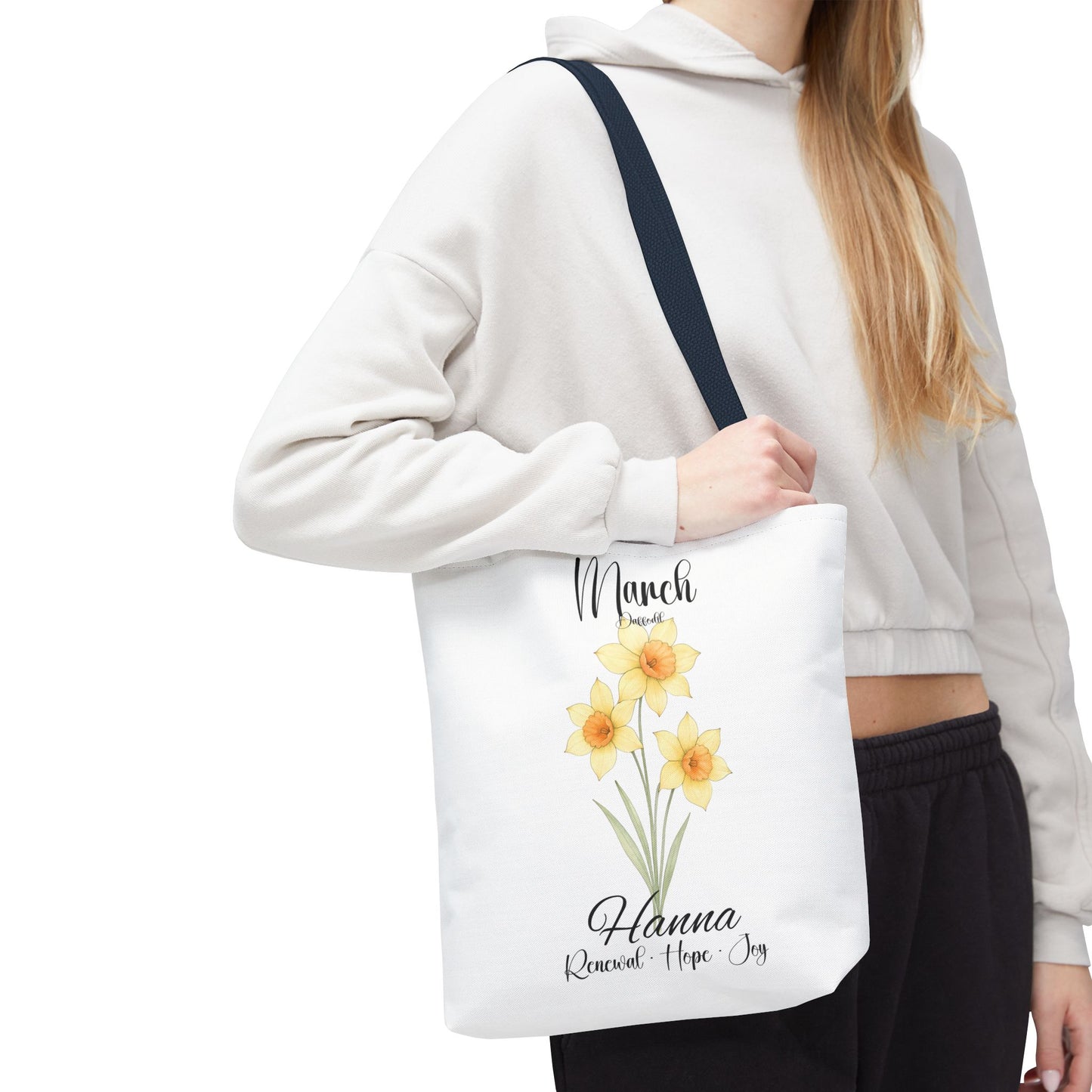 Custom botanical tote bag for her, birth month flower, milestone birthdays, bestfriend gift.