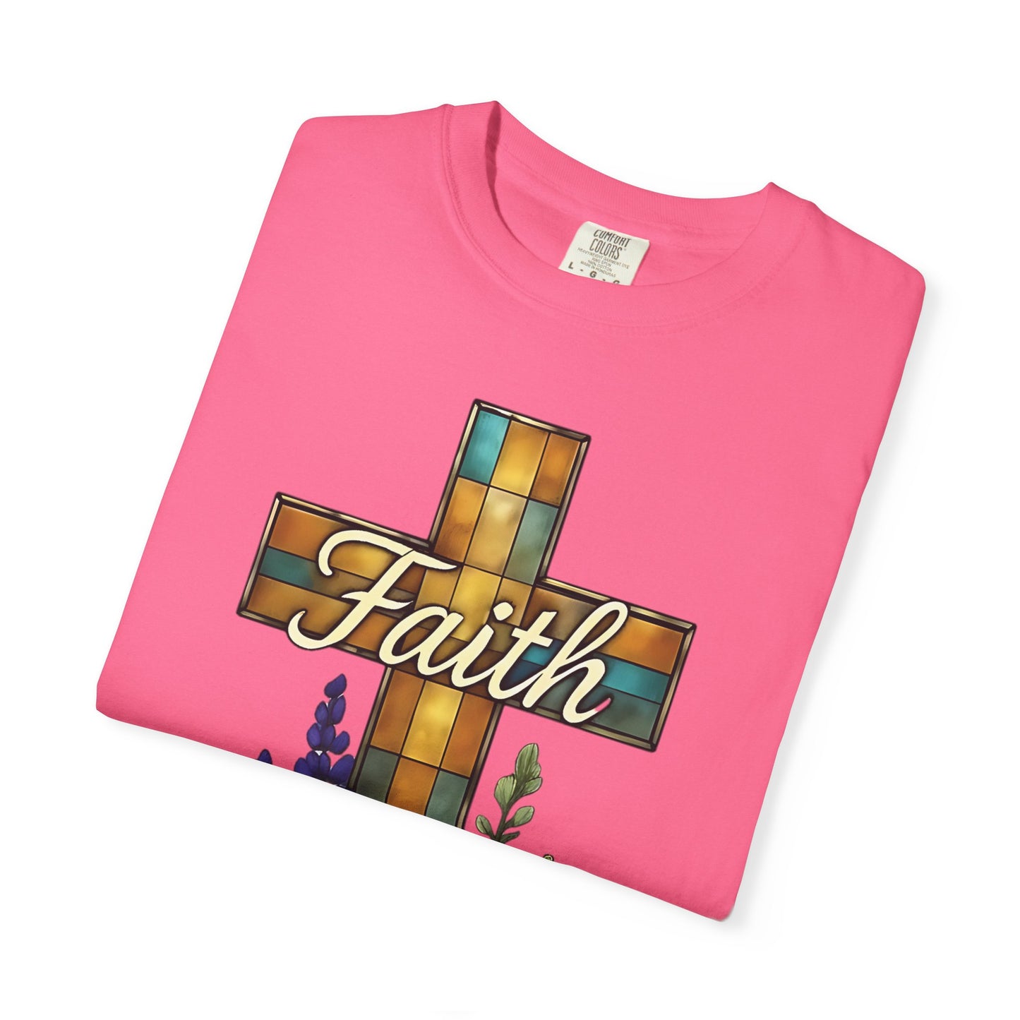 Christianity Faith Cross Comfort Colors T-shirt, Christianity gift or elevating your own collection of Christian merch, this shirt is a testament to the belief that God is good.