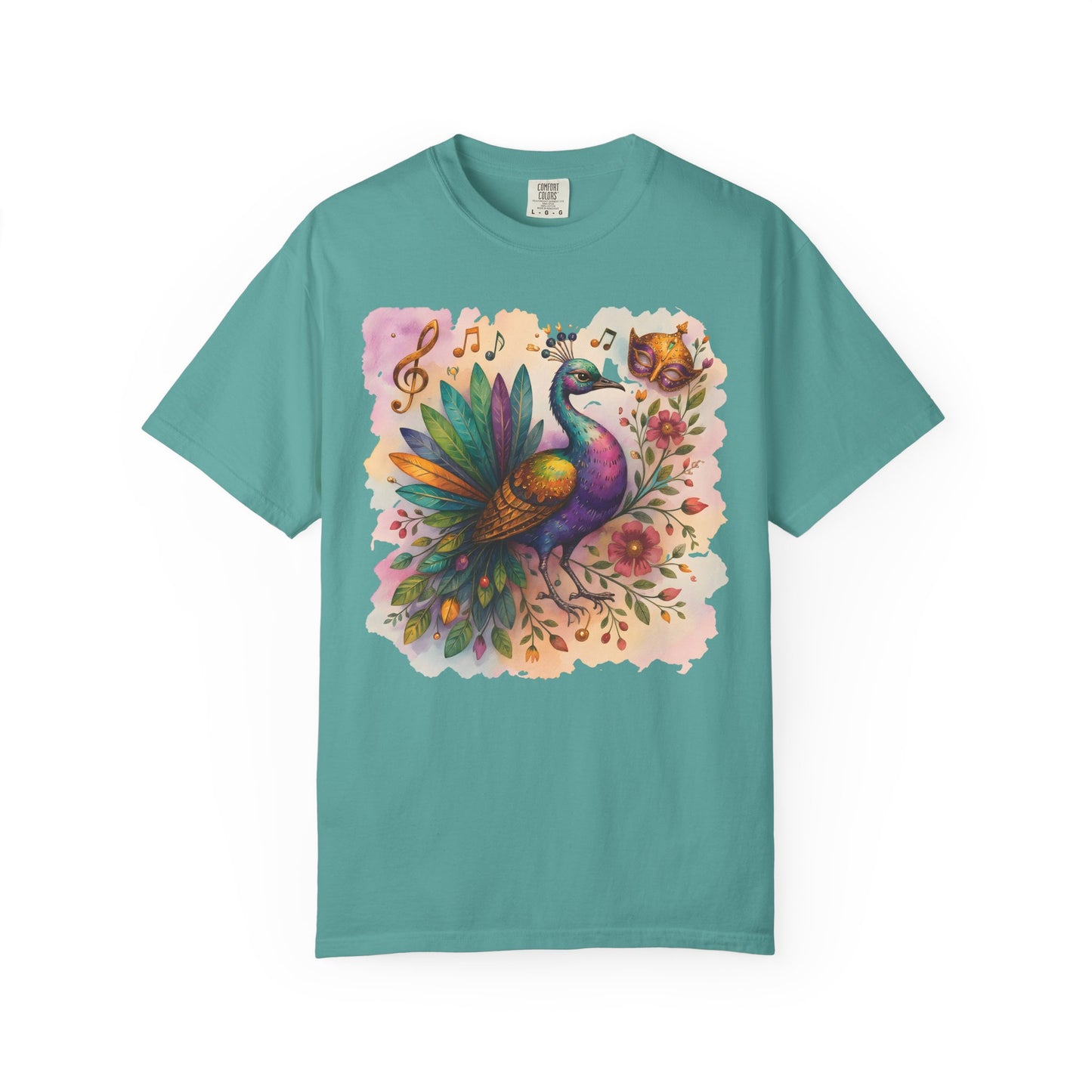 Mardi Gras tshirt, Peacock shirt,  carnival outfit, festival apparel, women's Mardi Gras, vibrant festival top