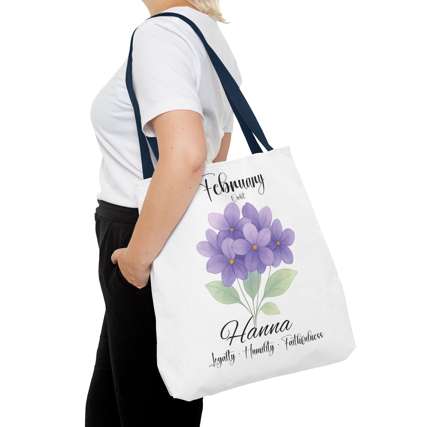 Personalized  floral gift tote bag for her, birth month flower, milestone birthdays, bestfriend gift.